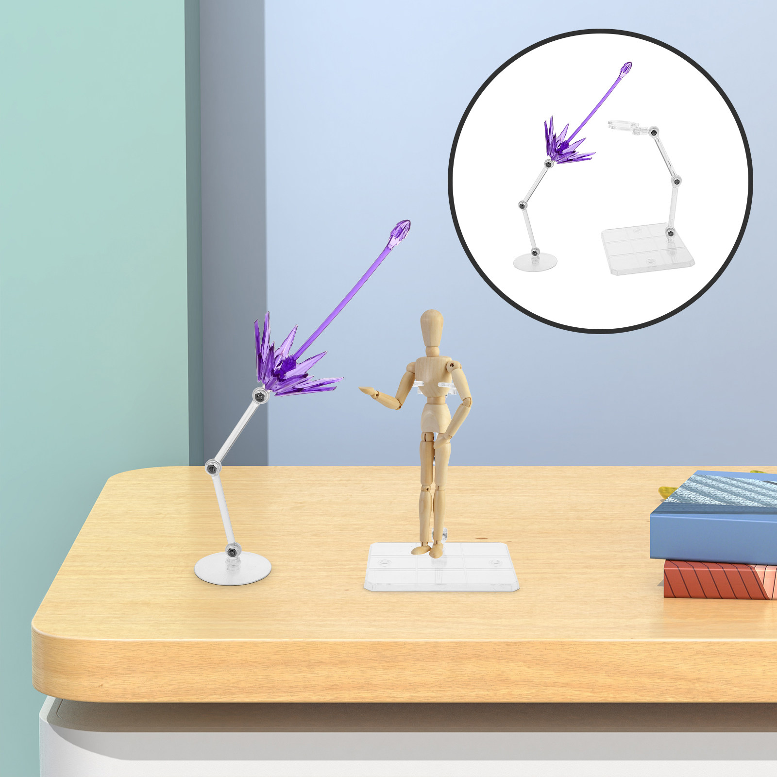 Action Figure Stand - قطعتان من قواعد عرض مجسمات بلاستيكية