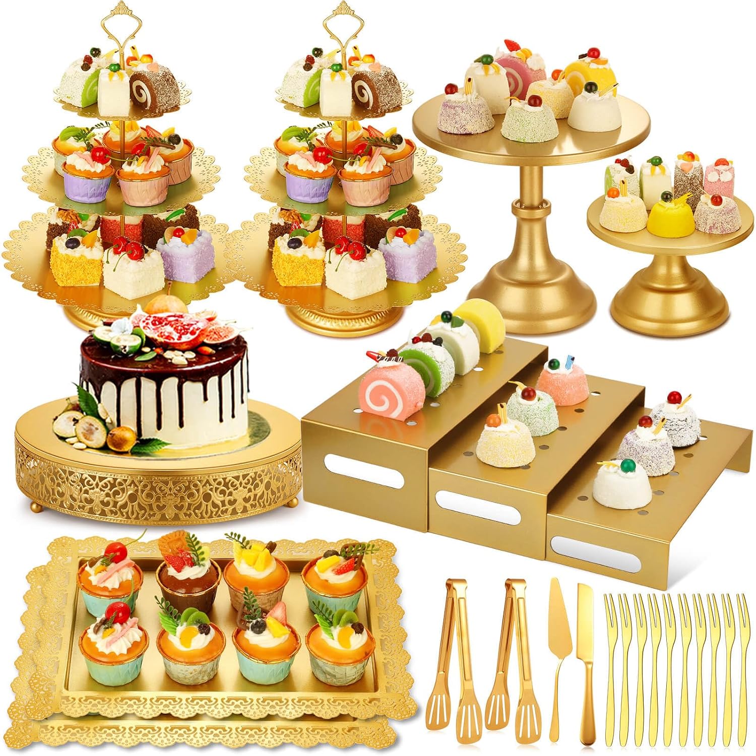Display Risers Set - طقم عرض طاولة الحلويات المصنوع من